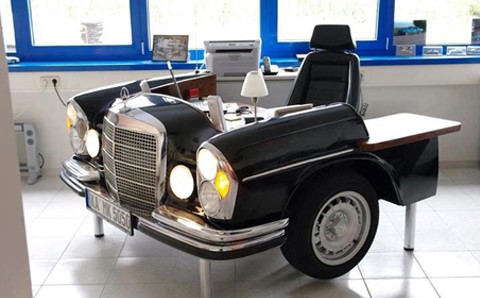 Recycled cars as furniture